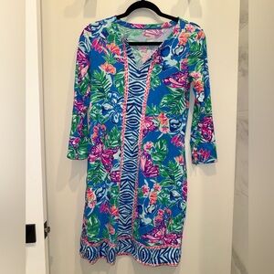 Lilly Pulitzer Nadine Dress Chilly Lilly UPF 50+ Blue Isle Be Back